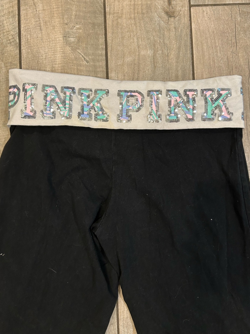 Y2K Victoria Secret PINK Fold-Over Flare Yoga Pant